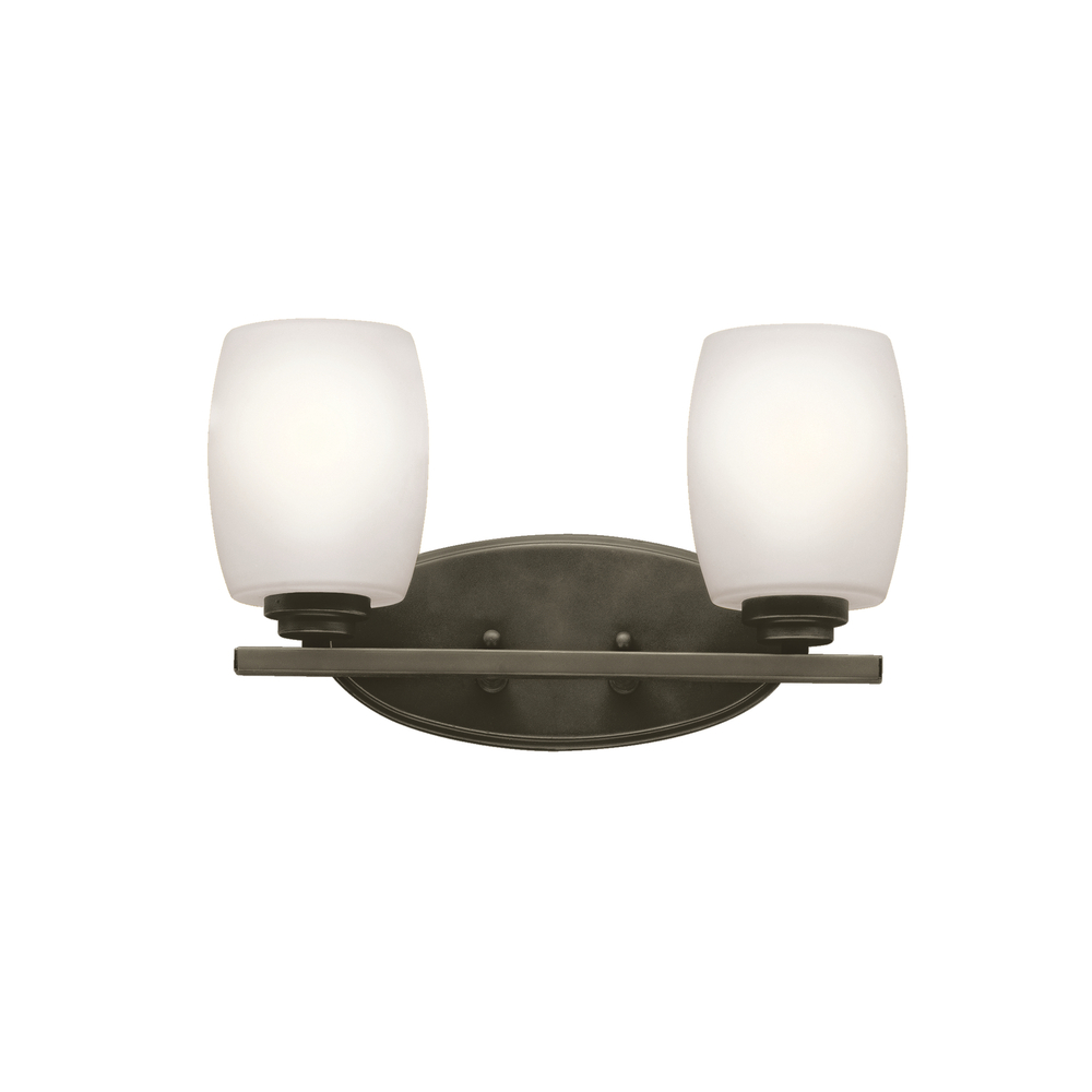 Eileen 14.25" 2 Light Vanity Light with Satin Etched Cased Opal Glass in Olde Bronze®
