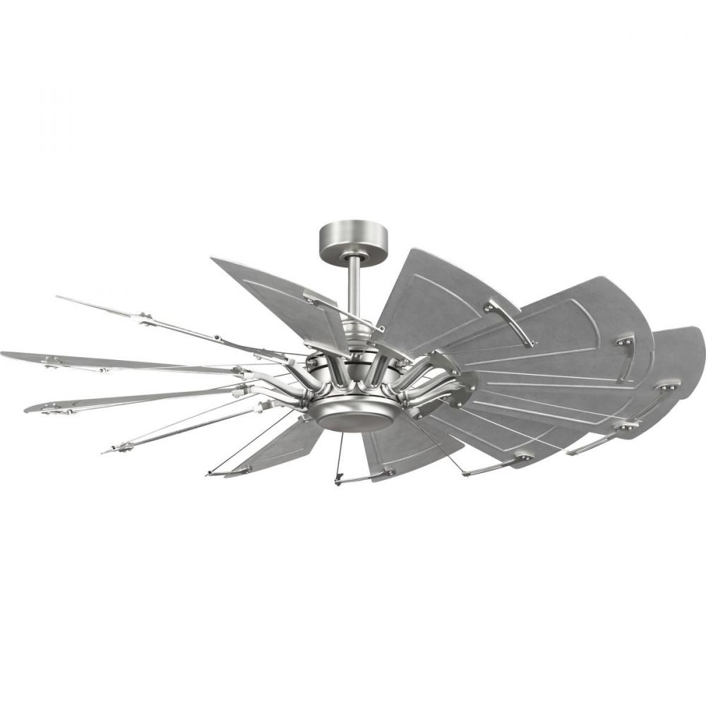 Springer II Collection 60-in Twelve-Blade Antique Nickel Modern Farmhouse Windmill Ceiling Fan