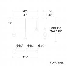 WAC PD-77503L-AB - Cyllindra Chandelier Light