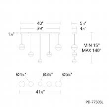 WAC PD-77505L-AB - Cyllindra Chandelier Light