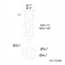 WAC PD-77509R-AB - Cyllindra Chandelier Light