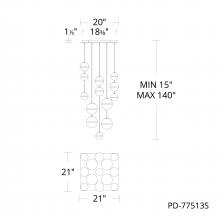 WAC PD-77513S-AB - Cyllindra Chandelier Light