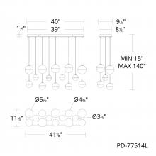 WAC PD-77514L-AB - Cyllindra Chandelier Light