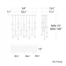 WAC PD-77523L-AB - Cyllindra Chandelier Light
