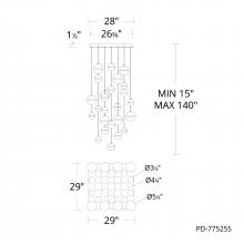 WAC PD-77525S-AB - Cyllindra Chandelier Light