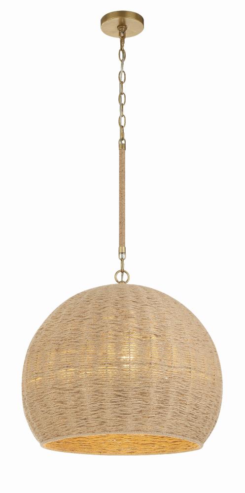 Jace Coastal Style Jute & Soft Gold Pendant