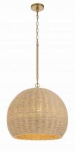 Crystorama JAC-10503-SG - Jace Coastal Style Jute & Soft Gold Pendant