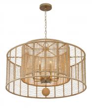Crystorama JAY-A5006-BS - Jayna 8 Light Burnished Silver & Jute Coastal Style Chandelier