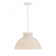 Crystorama RES-10520-MT - Reese 1 Light Matte White Coastal Style Pendant
