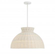 Crystorama RES-10524-MT - Reese 4 Light Matte White Coastal Style Pendant