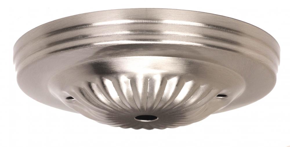 Ribbed Canopy; Canopy Only; Brushed Nickel Finish; 5" Diameter; 7/16" Center Hole; 2 -8/32
