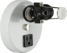 Satco Products Inc. 90/768 - 2-Light U-Channel Glass Holder; 2 Light-Convenience Outlet For Use With 14" U-Bend Glass;