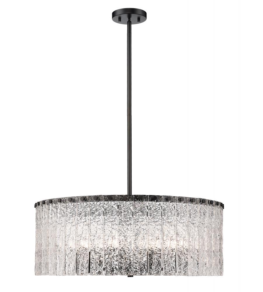 Glacier Drum 10 Light Chandelier Matte Black