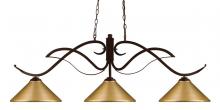 Z-Lite 126BRZ-MSG - 3 Light Billiard