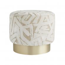 Arteriors 8139 - Avalon Ottoman Swiss Coffee Champagne Swivel