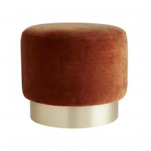 Arteriors 8140 - Avalon Ottoman Persimmon Velvet Champagne Swivel