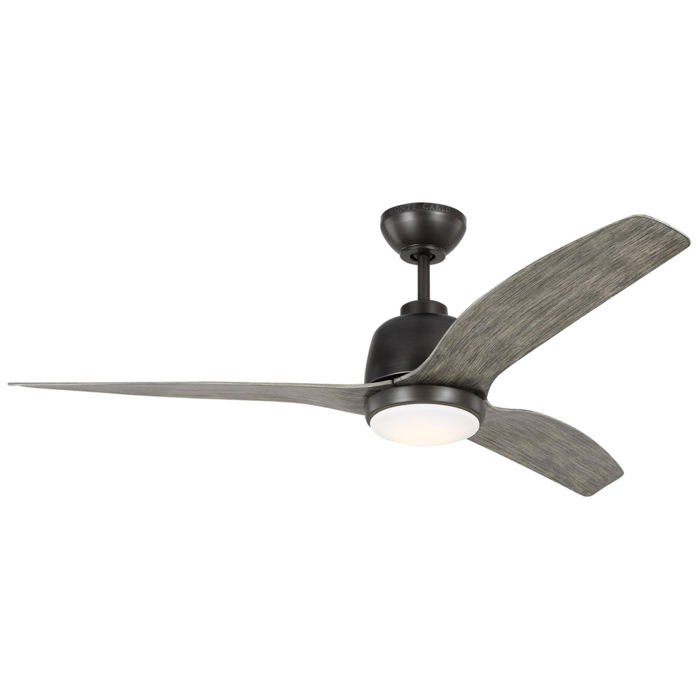 Avila 54" Dimmable Integrated LED Indoor/Outdoor Aged Pewter Ceiling Fan with Light Kit