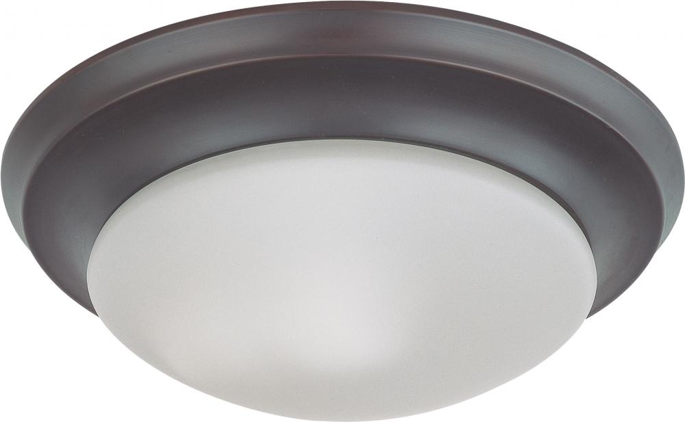 1 Light - LED 12" Twist & Lock Flush Fixture - Mahogany Bronze Finish - Frosted Glass - Lamp