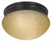Nuvo 60/2654 - 2-Light 8" Flush Mount Ceiling Light in Mahogany Bronze Finish with Champagne Linen Mushroom