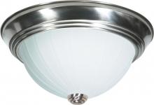 Nuvo 60/447 - 2-Light 13" Dome Flush Mount Ceiling Light in Brushed Nickel Finish with Frosted Melon Glass and