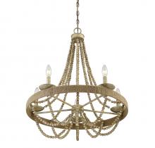 Savoy House Meridian M10014-97 - Coastal Bohemian Chandelier in Natural Wood Finish with Rope Accent
