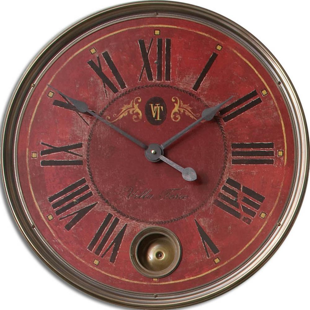 Uttermost Regency Villa Tesio 23" Red Wall Clock