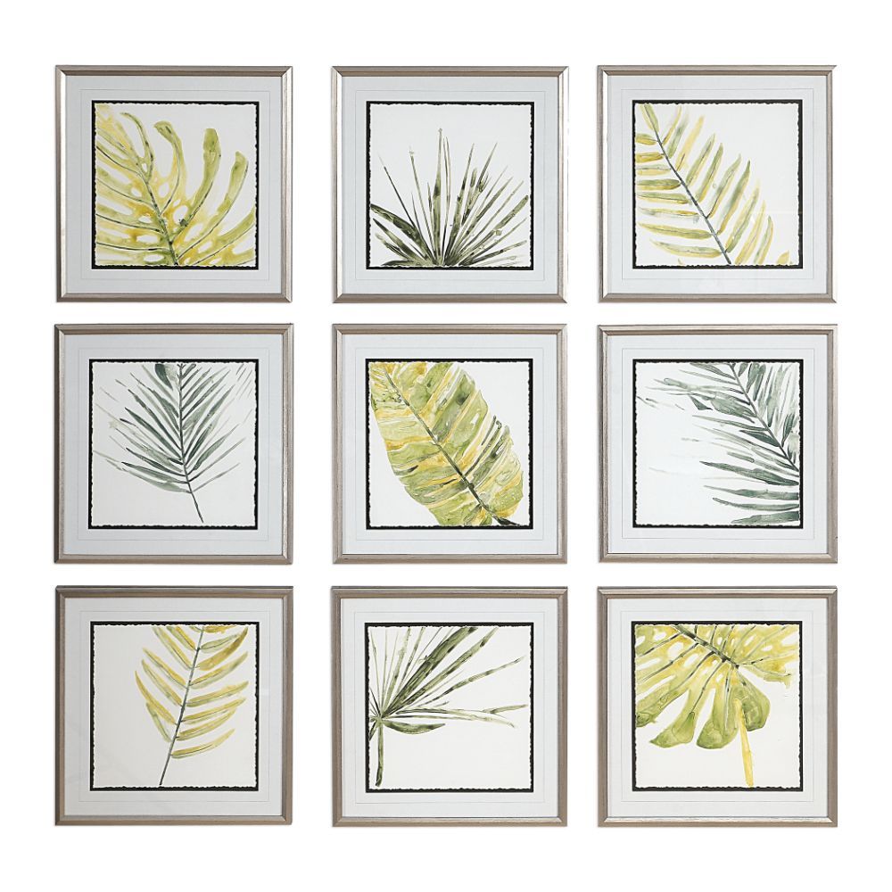 Uttermost Verdant Impressions Leaf Prints, S/9