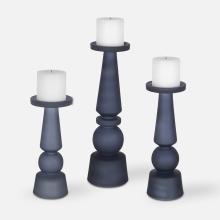 Uttermost 17779 - Uttermost Cassiopeia Blue Glass Candleholders Set/3