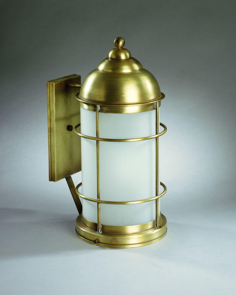 Nautical Wall Antique Brass 2 Candelabra Sockets Clear Glass