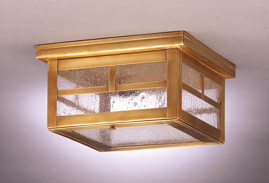 Flush Antique Brass Medium Base Socket Clear Glass