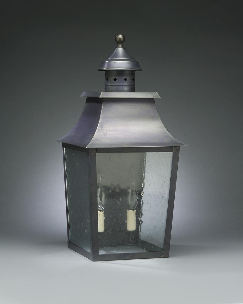 Pagoda Wall Antique Brass Medium Base Socket With Chimney Clear Glass