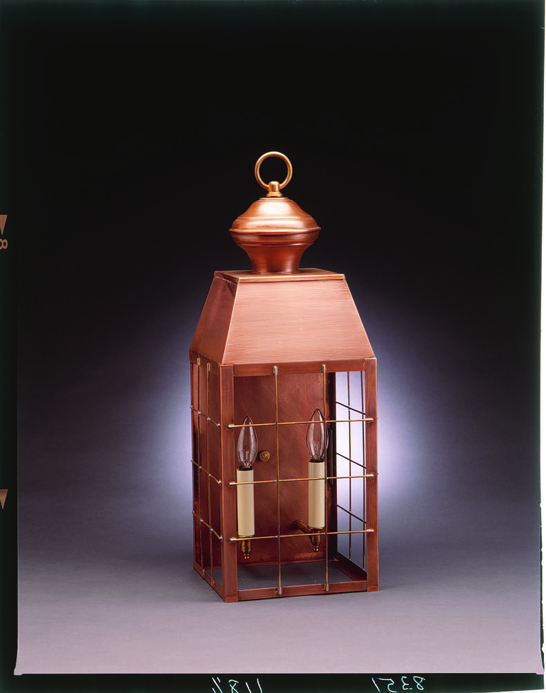 H-Rod Wall Antique Brass Medium Base Socket With Chimney Clear Glass