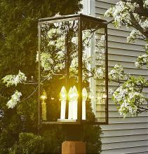 Northeast Lantern 11653-DAB-LT4-CSG - Dowtown Post Light With 4 Candelabras